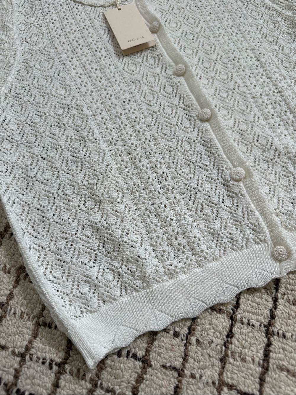 DÔEN - Eveline Ivory Knit Lace Cardigan - Picture 2 of 7